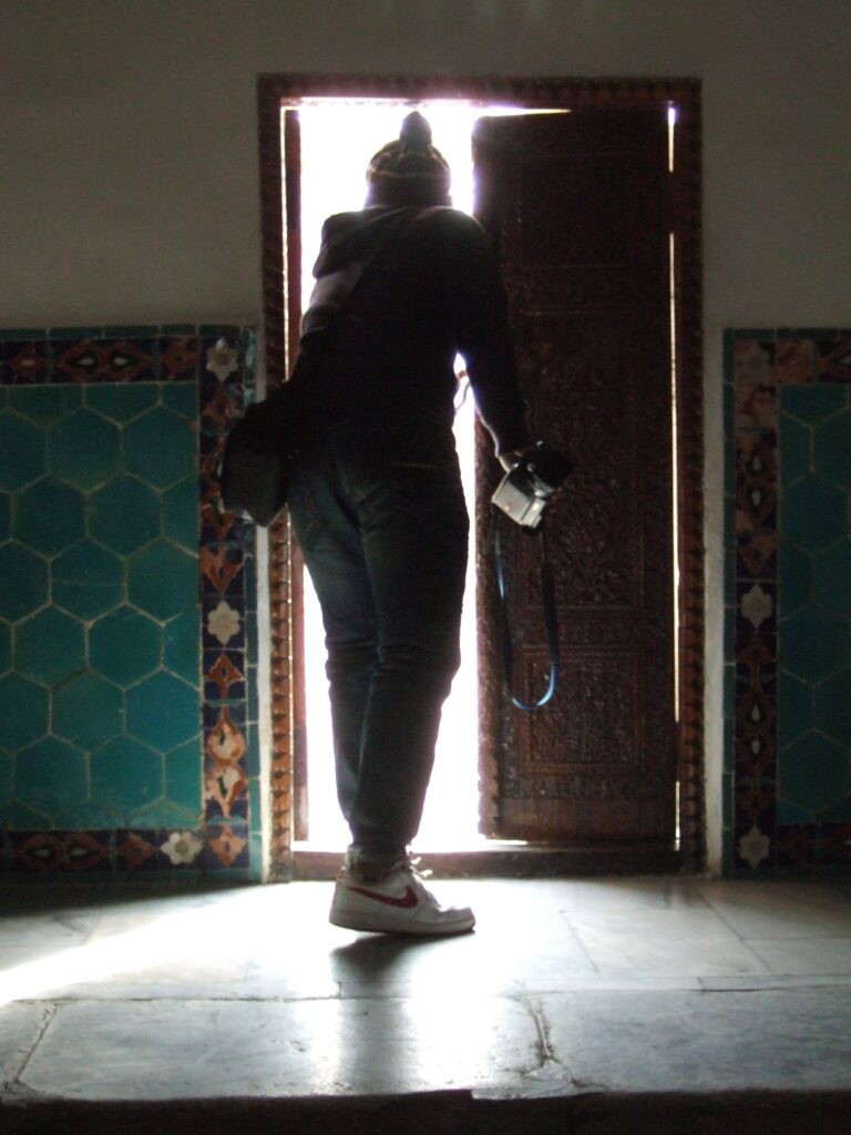 At a mosque in Samarkand, Uzbekistan